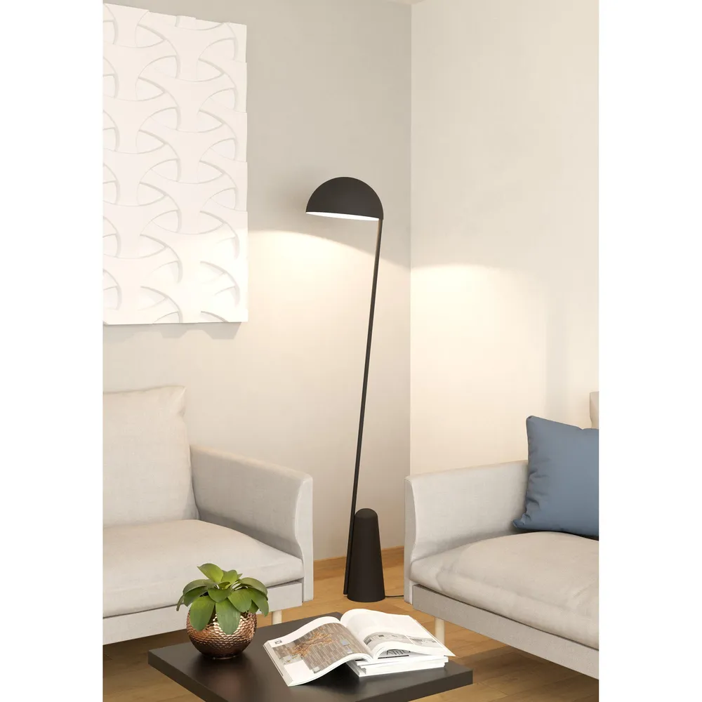 Lampadaire métal noir ARANZOLA E27 1X40W pour Détection de Faux billets