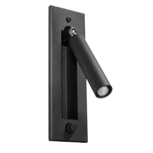 Applique actuel en acier - 1 sources lumineuses - L.6,5 x H.20 cm - noir