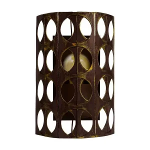 ZIN - Applique demi cylindrique métal marron et or pour éclairage de lecture