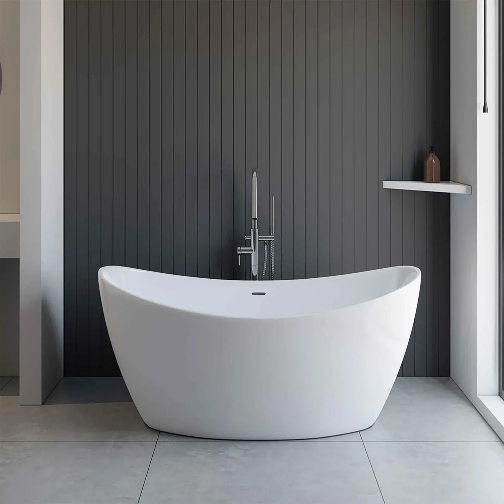 Baignoire Corbin autoportante en acrylique, 59" x 29,5" x 25,25"