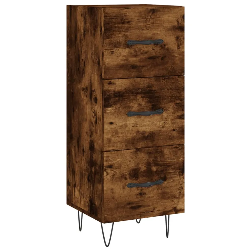 Buffet bahut commode armoire meuble de rangement organisateur cuisine salle de séjour salon 34,5 x 34 x 90 cm bois d'ingén...