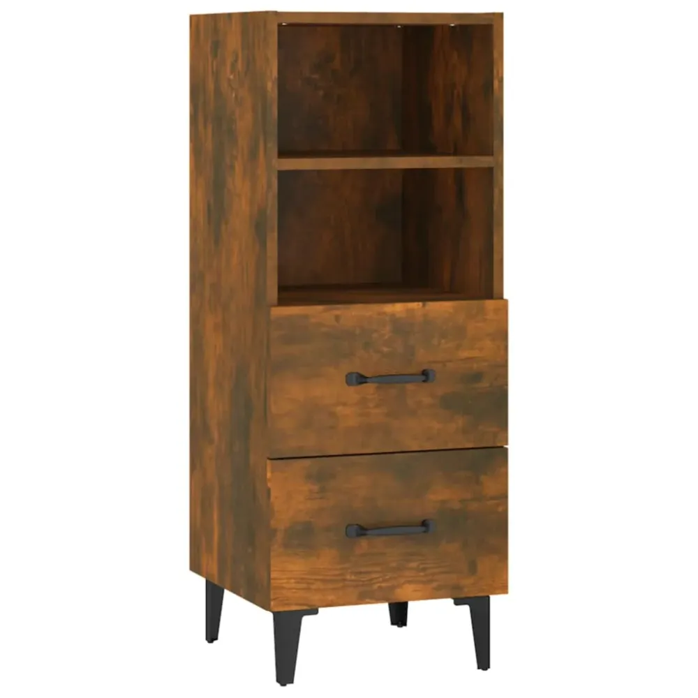 Buffet bahut commode armoire meuble de rangement organisateur cuisine salle de séjour salon 34,5 x 34 x 90 cm bois d'ingén...