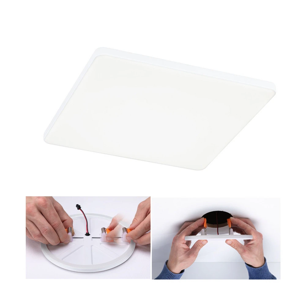 Cartouche Paulmann Veluna Edge IP44 4000K variateur d'intensité 20x20cm