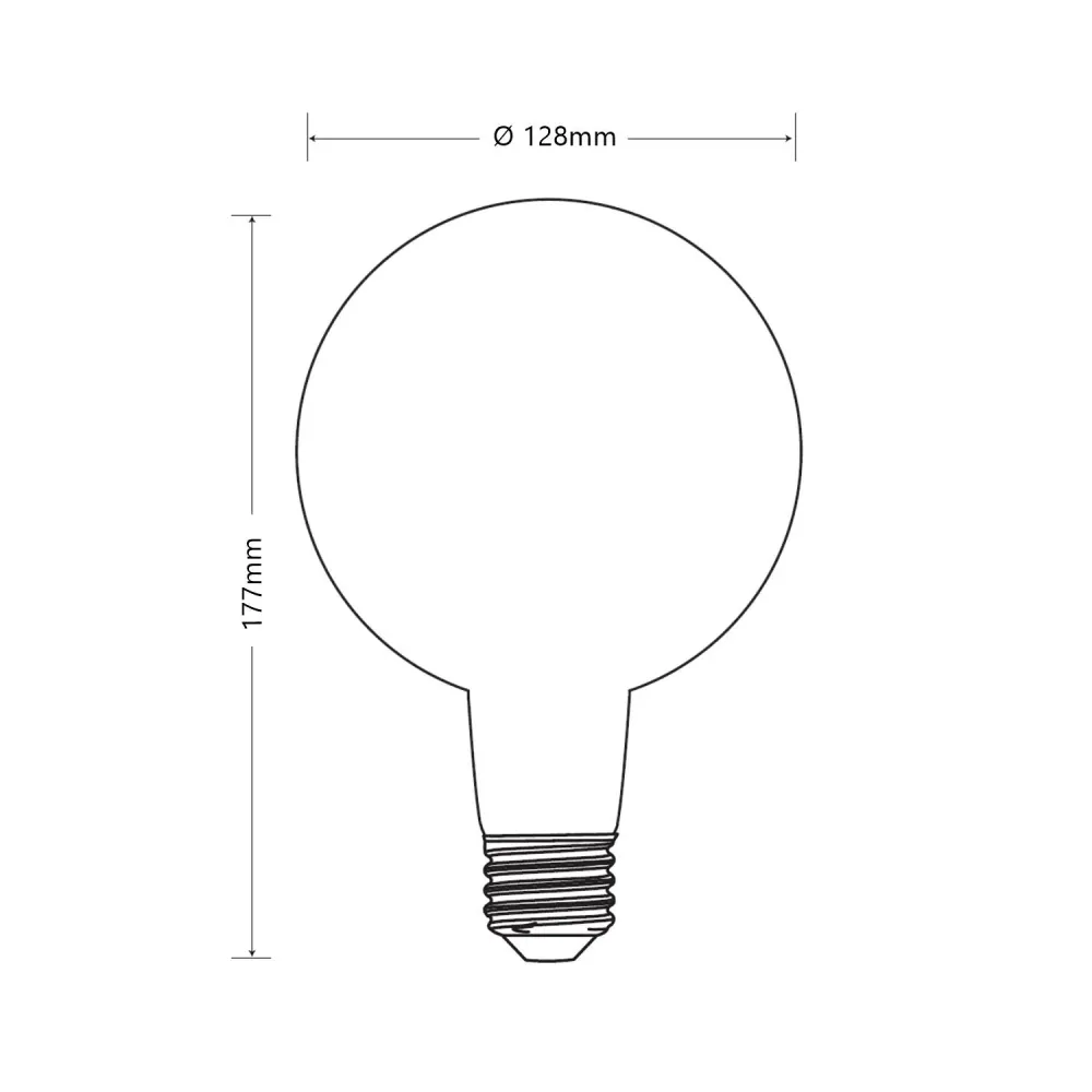 LED filament E27 bulb 12W 1440lm G125 opale cristal