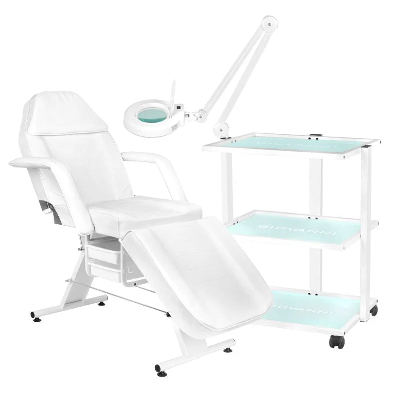 202 chaise cosmétique basique + 1040 table cosmétique + lampe loupe LED s5