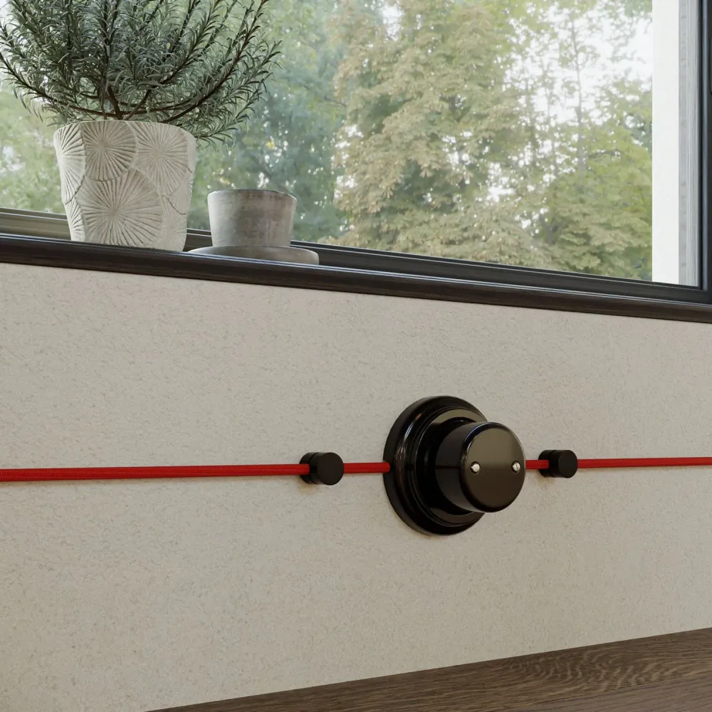 Boîte de dérivation compatible avec base en porcelaine - Noir