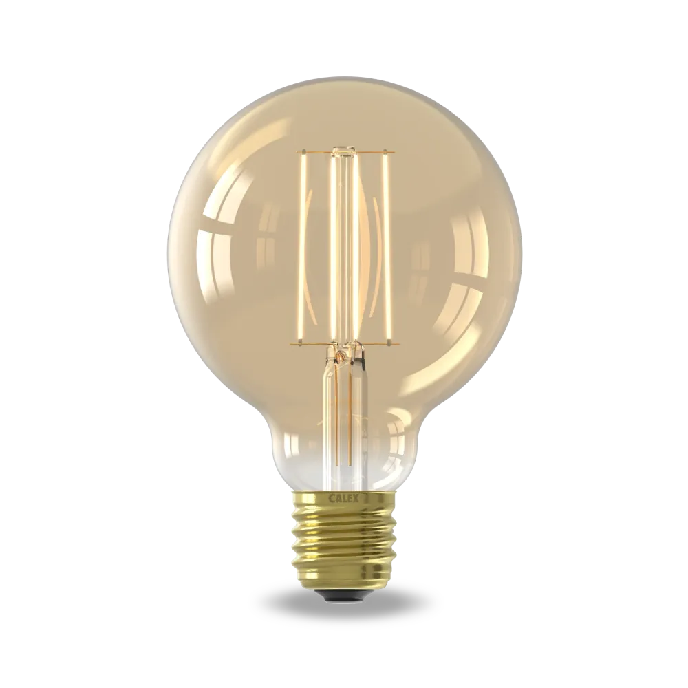 Calex Ampoule LED à filament chaud - E27 - G95 - Doré