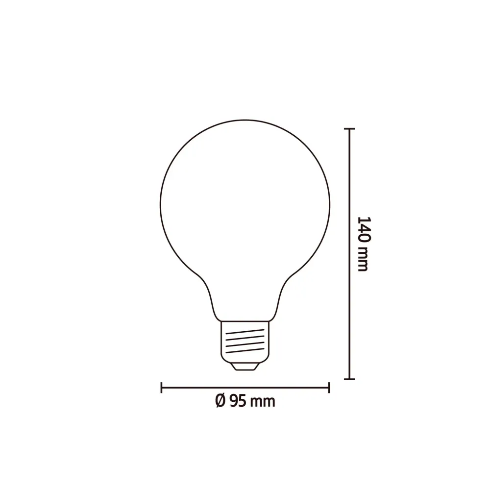 Calex Ampoule LED à filament chaud - E27 - G95 - Doré