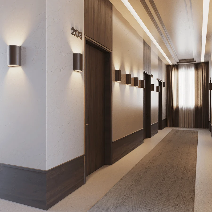 CUERO LEATHER E14 WALL LIGHT LARGE CHOCOLATE