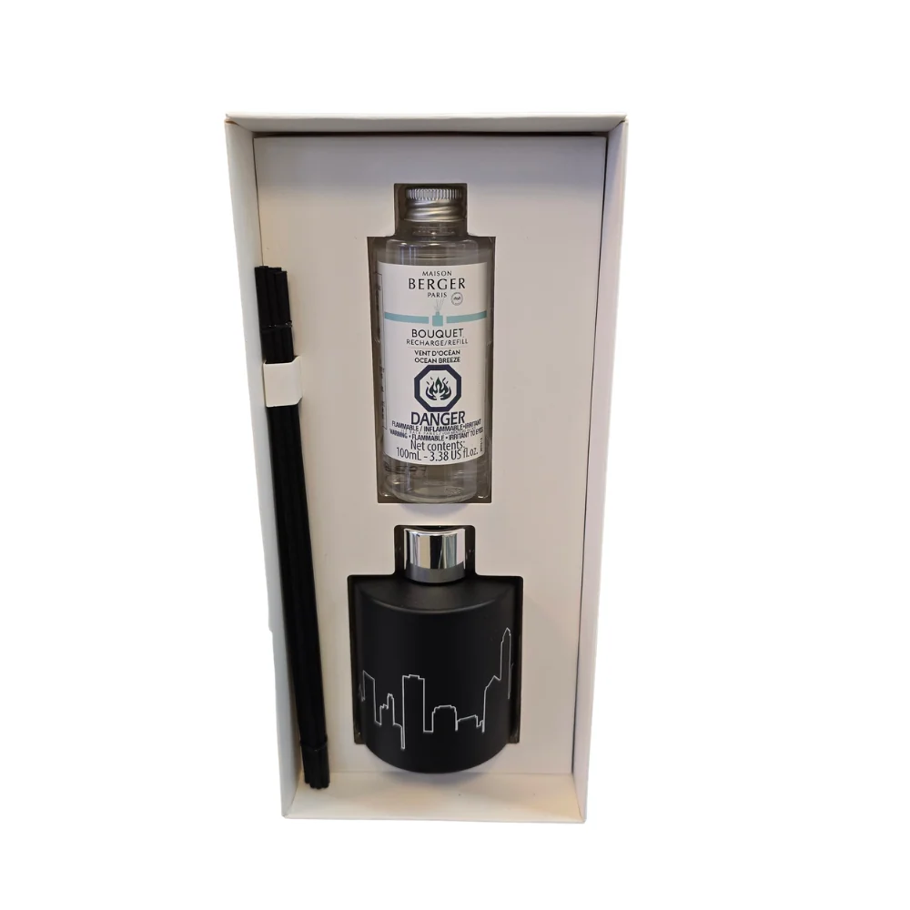 Diffuseur à Bâtonnets MSF Noire+ 100 ml - Coffret Vent d'Océ