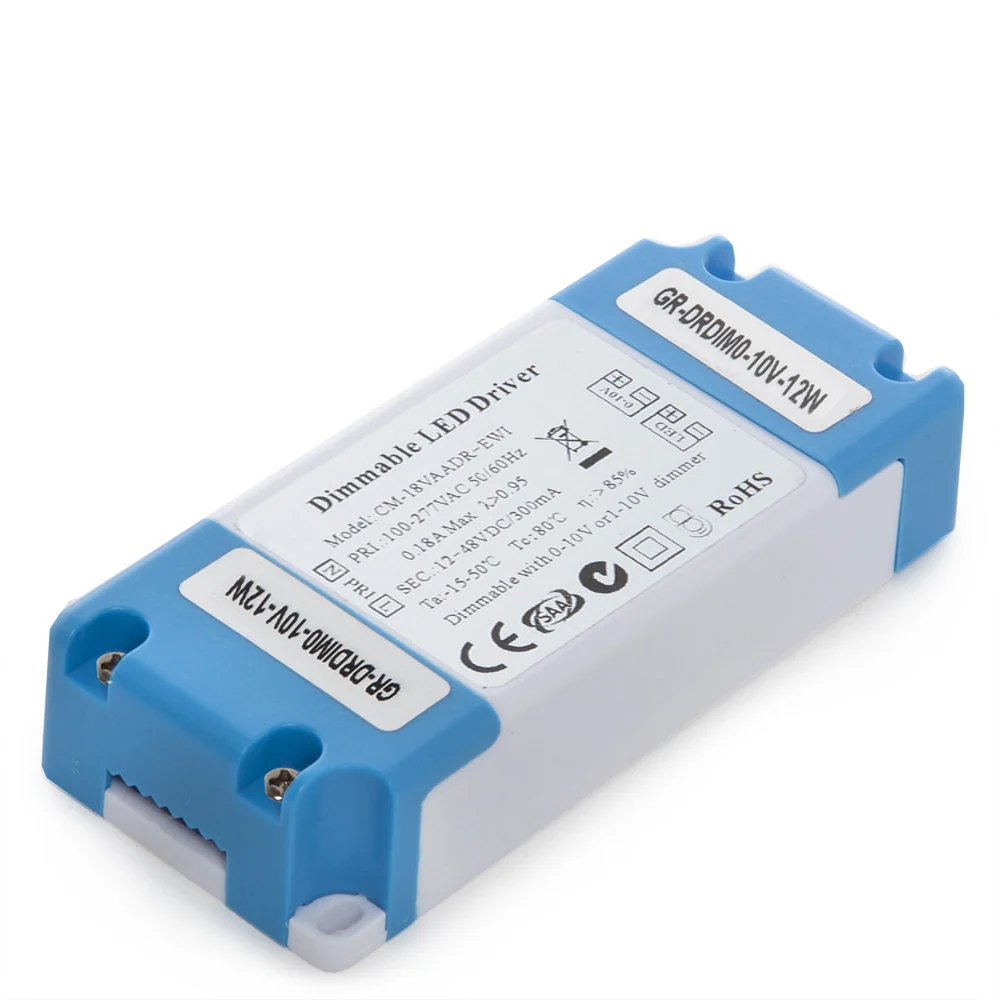 Driver Ajustable 0-10V Plafonnier / Placa /LED Downlight 12W