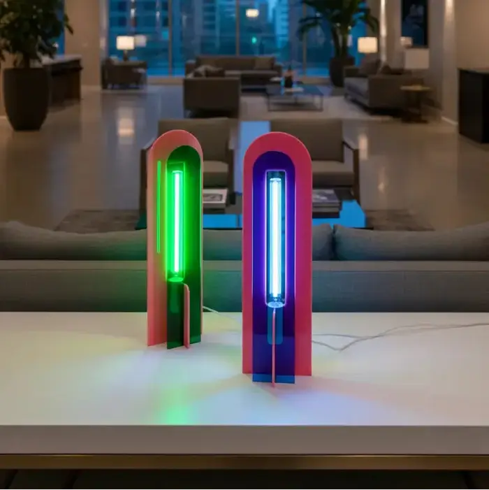 Andy Rose/Bleu/Vert - Lampe de table Elements Lighting