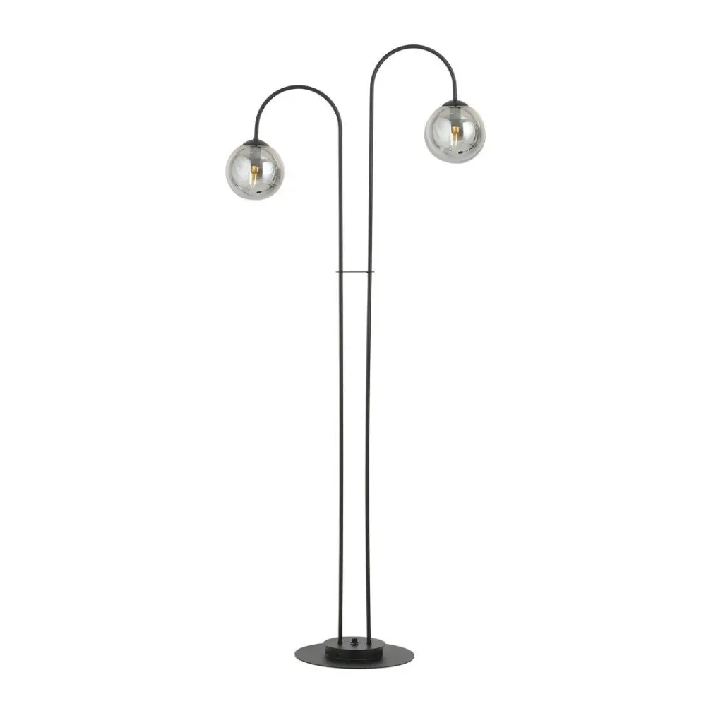 Lampadaire ARCHI 2L, D14 noir, E14 Emibig