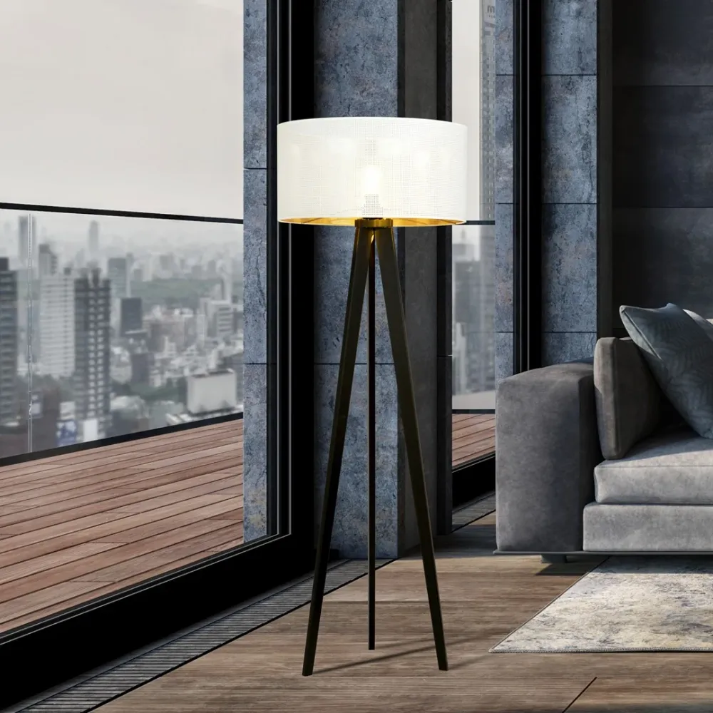 Lampadaire ASTON 1L, D45 noir, E27 Emibig