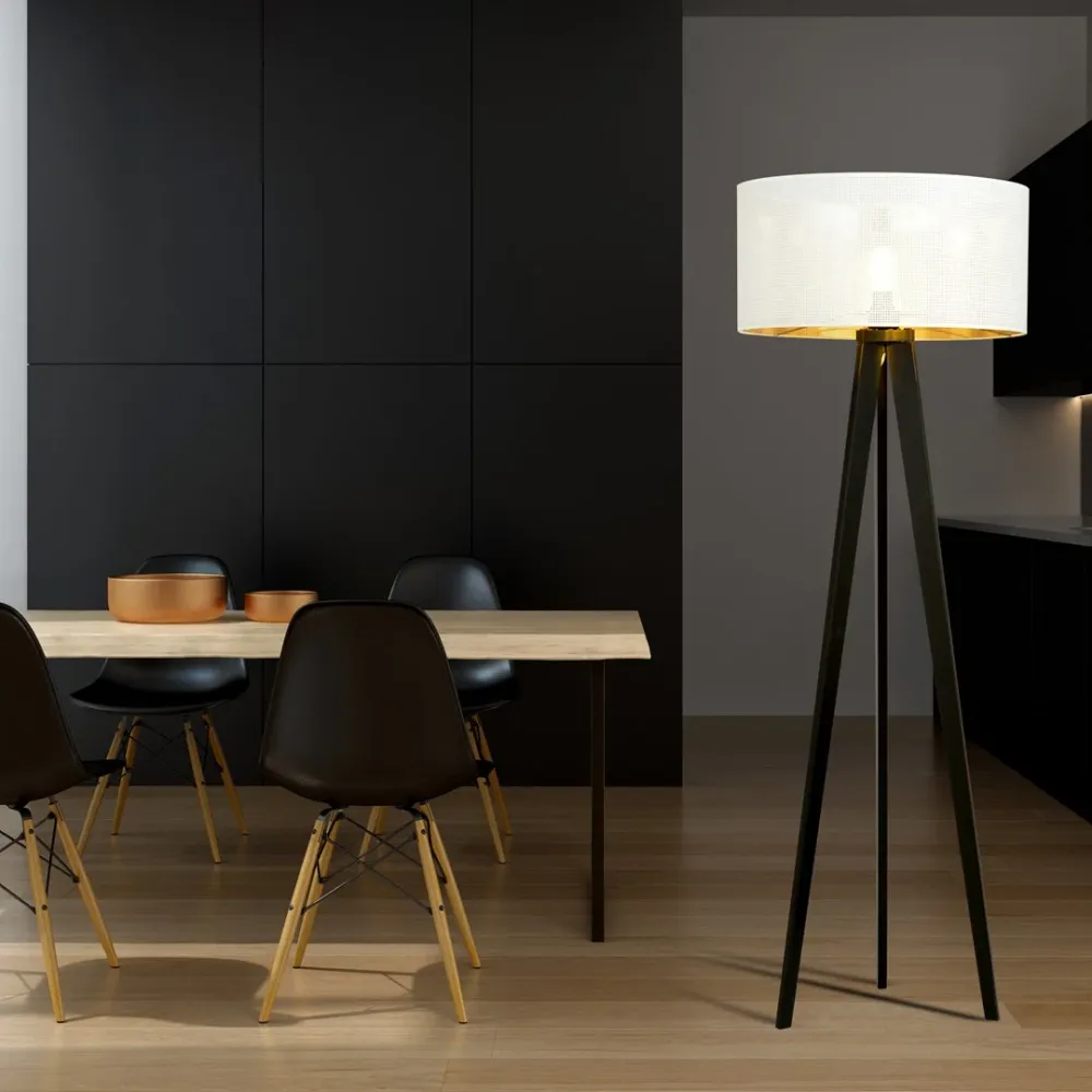 Lampadaire ASTON 1L, D45 noir, E27 Emibig