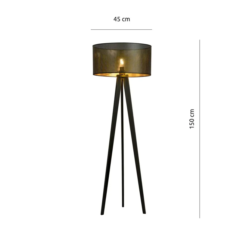 Lampadaire ASTON 1L, D45 noir, E27 Emibig