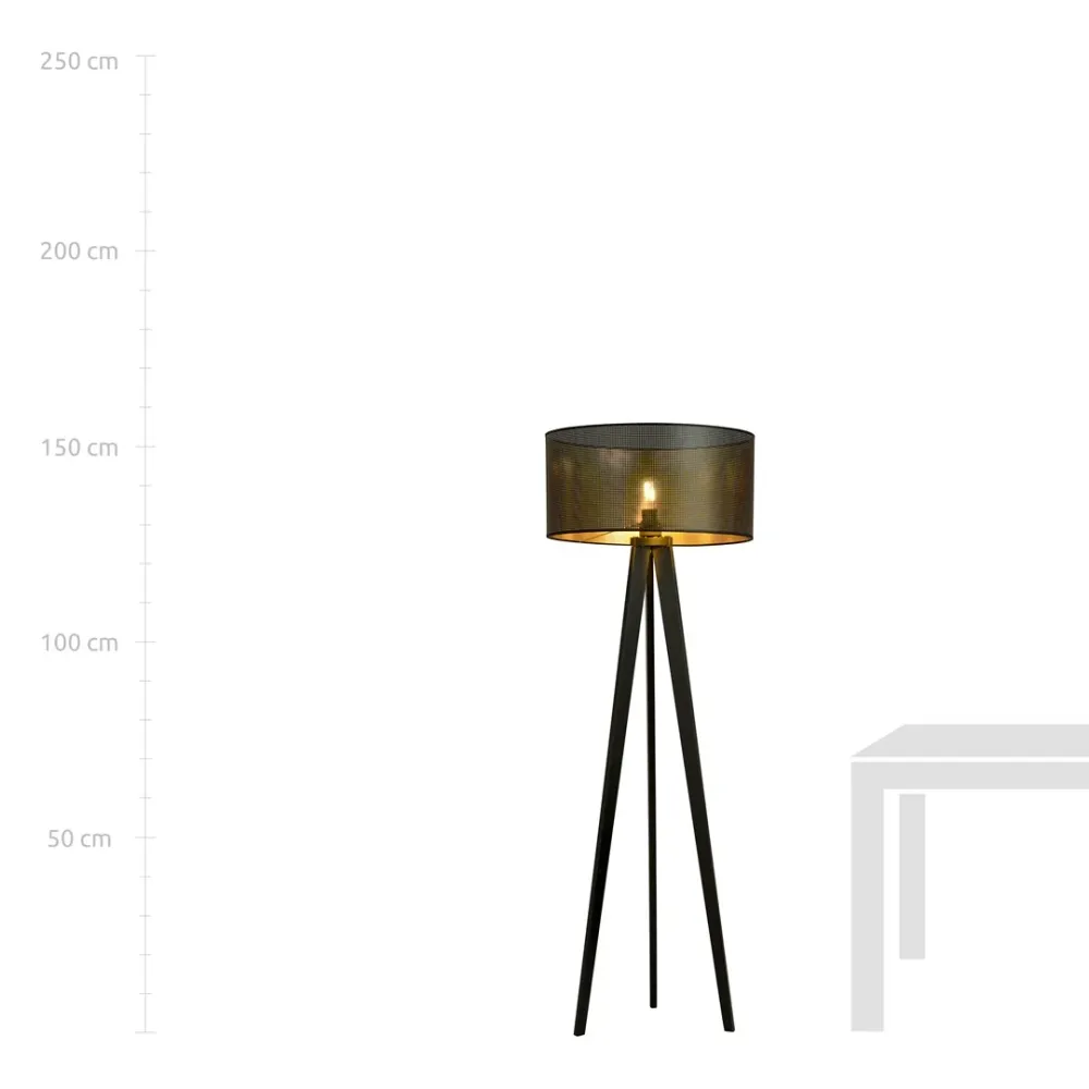 Lampadaire ASTON 1L, D45 noir, E27 Emibig