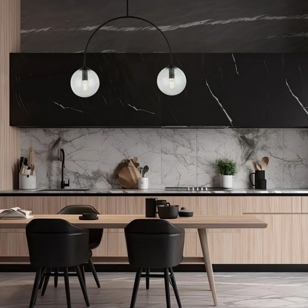 Lustre ARCHI 2L, D14 noir, E14 Emibig