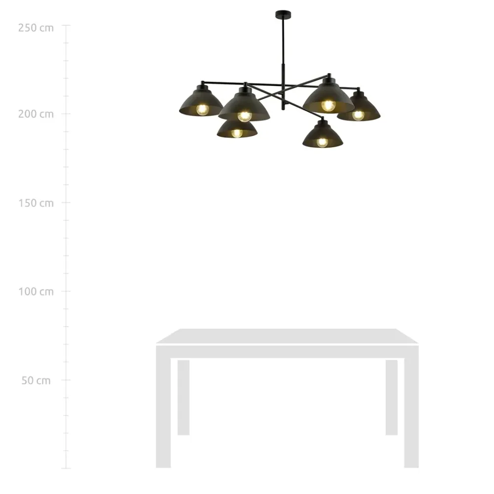 Lustre MAVERICK 6L, D22 blanc, E27 Emibig