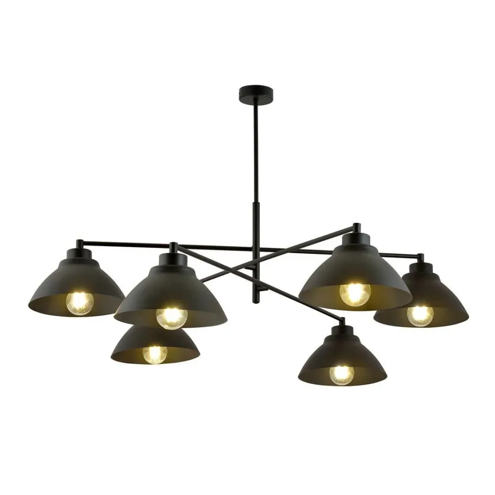 Lustre MAVERICK 6L, D22 blanc, E27 Emibig
