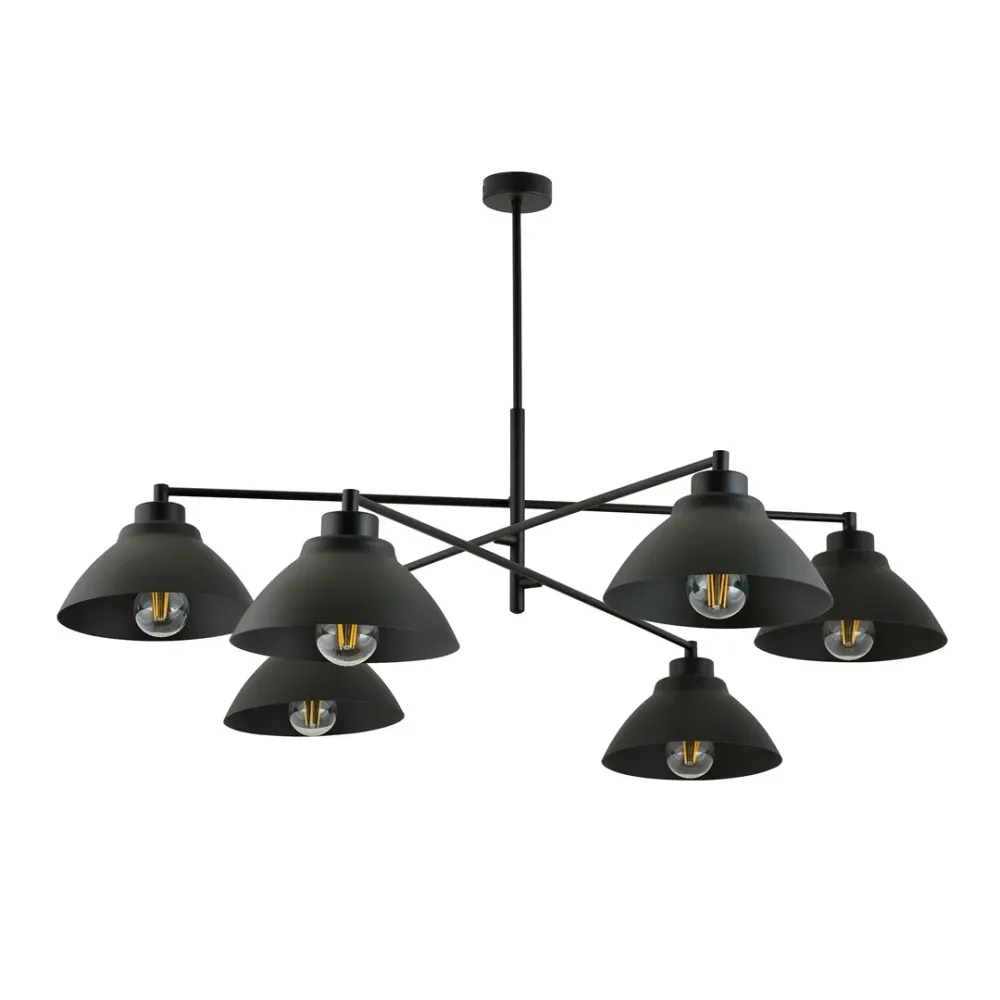 Lustre MAVERICK 6L, D22 blanc, E27 Emibig
