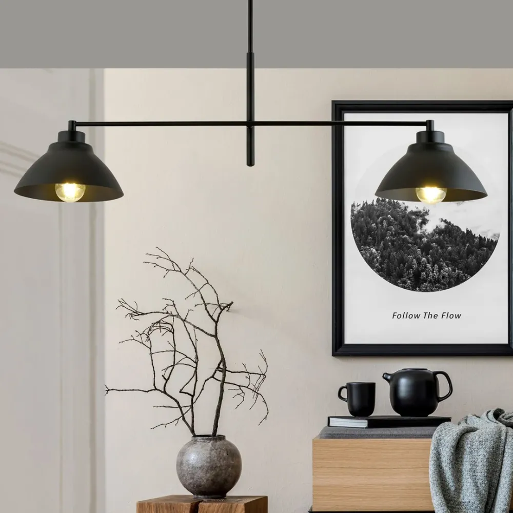 Lustre MAVERICK 2L, D22 noir, E27 Emibig