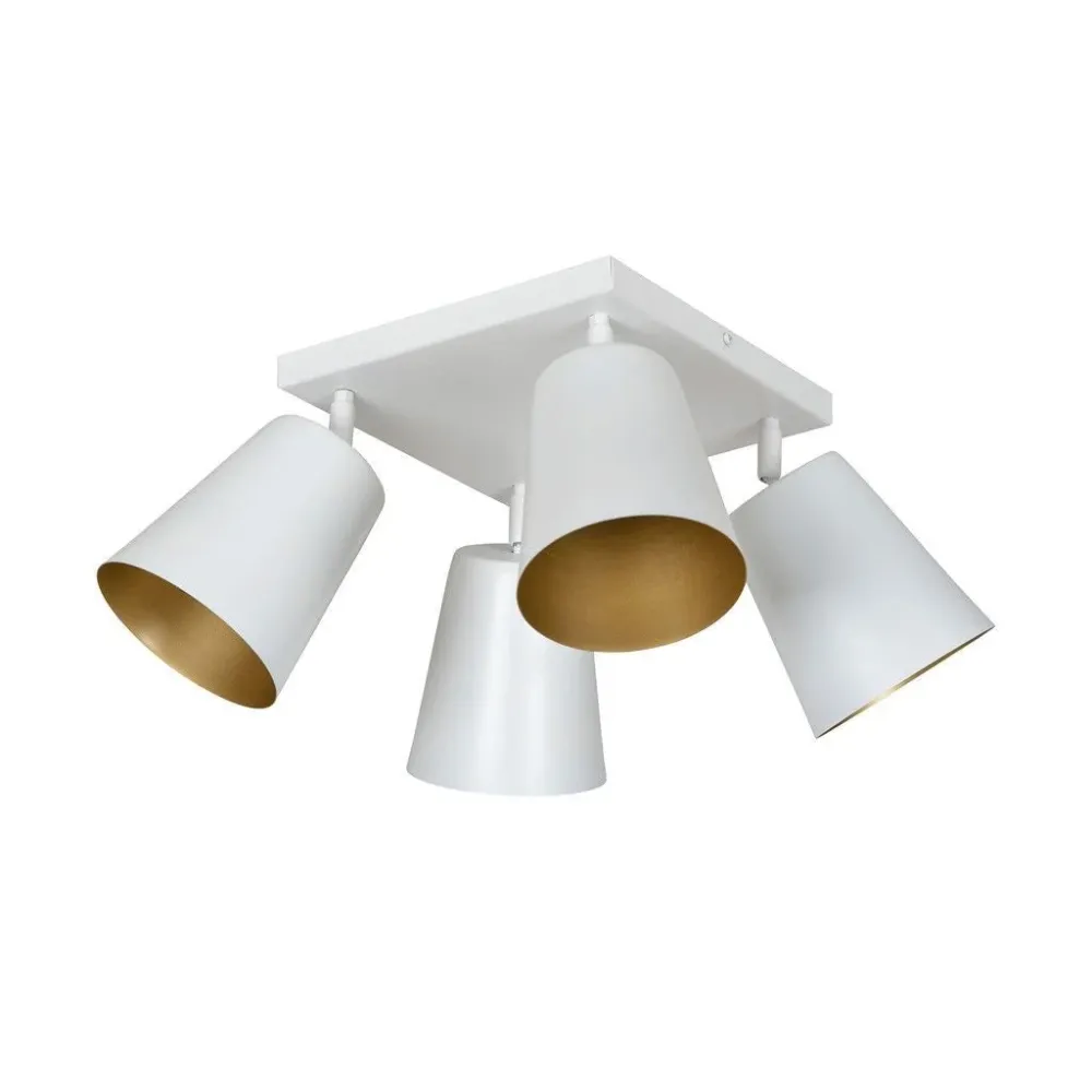 Spots de plafond PRISM 4L, blanc, E27 Emibig