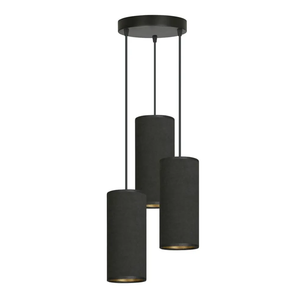 Suspension BENTE 3L, D10 noir, E14 Emibig