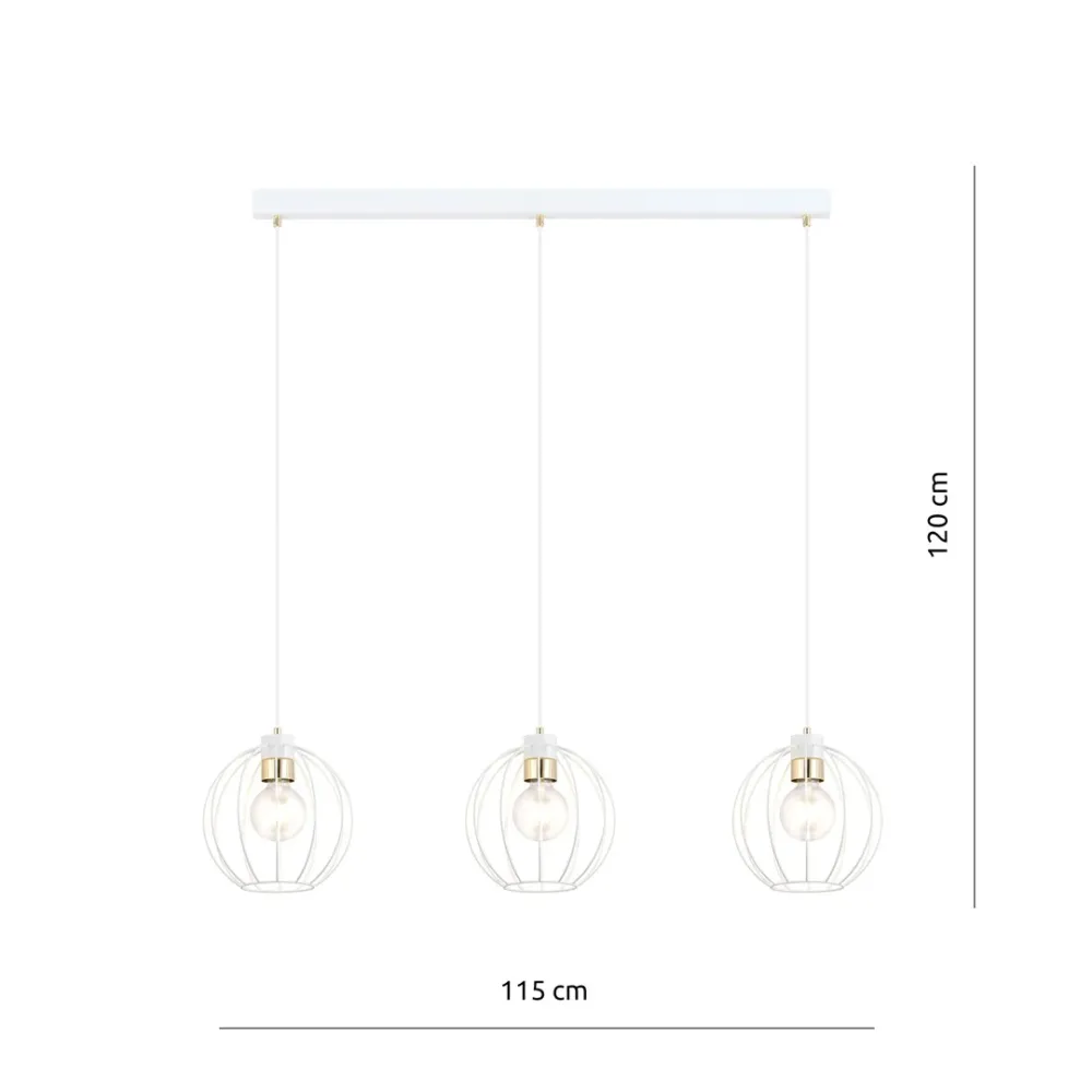 Suspension GINO 3L, D24 blanc, E27 Emibig