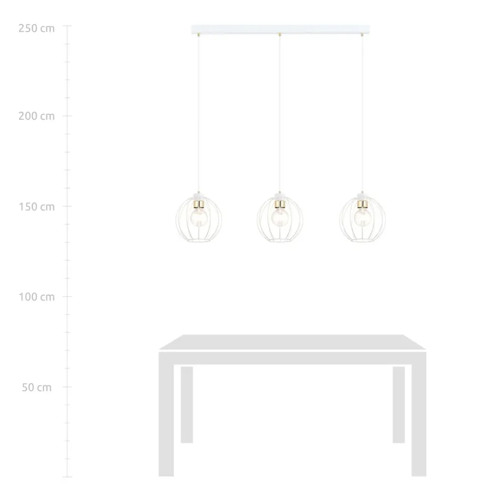 Suspension GINO 3L, D24 blanc, E27 Emibig