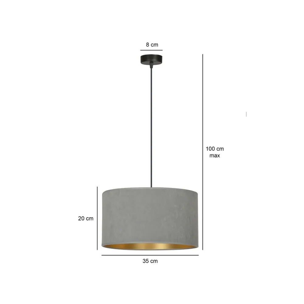 Suspension HILDE 1L, D35 noir, E27 Emibig