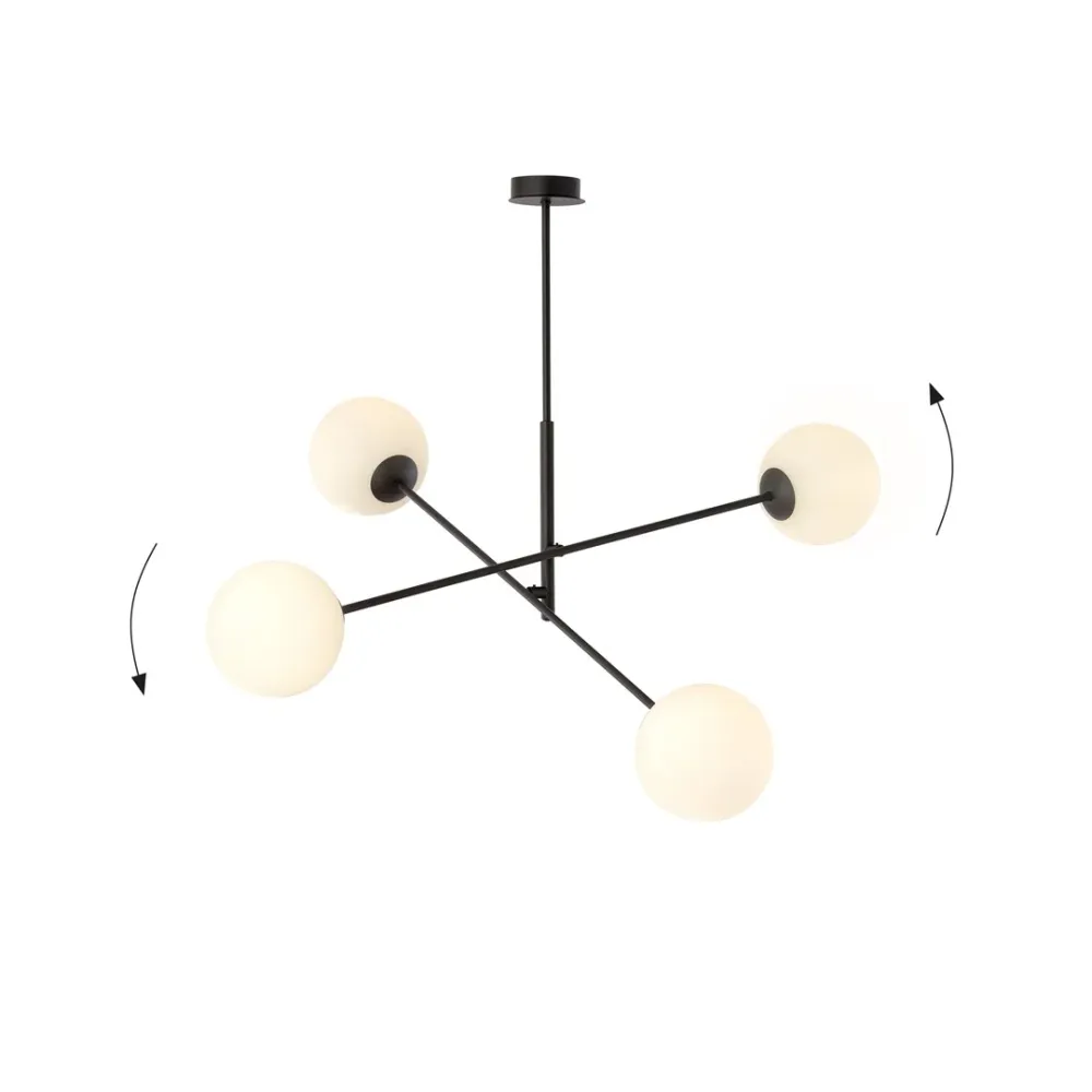 Suspension LINEAR 4L, D15 noir, E14 Emibig