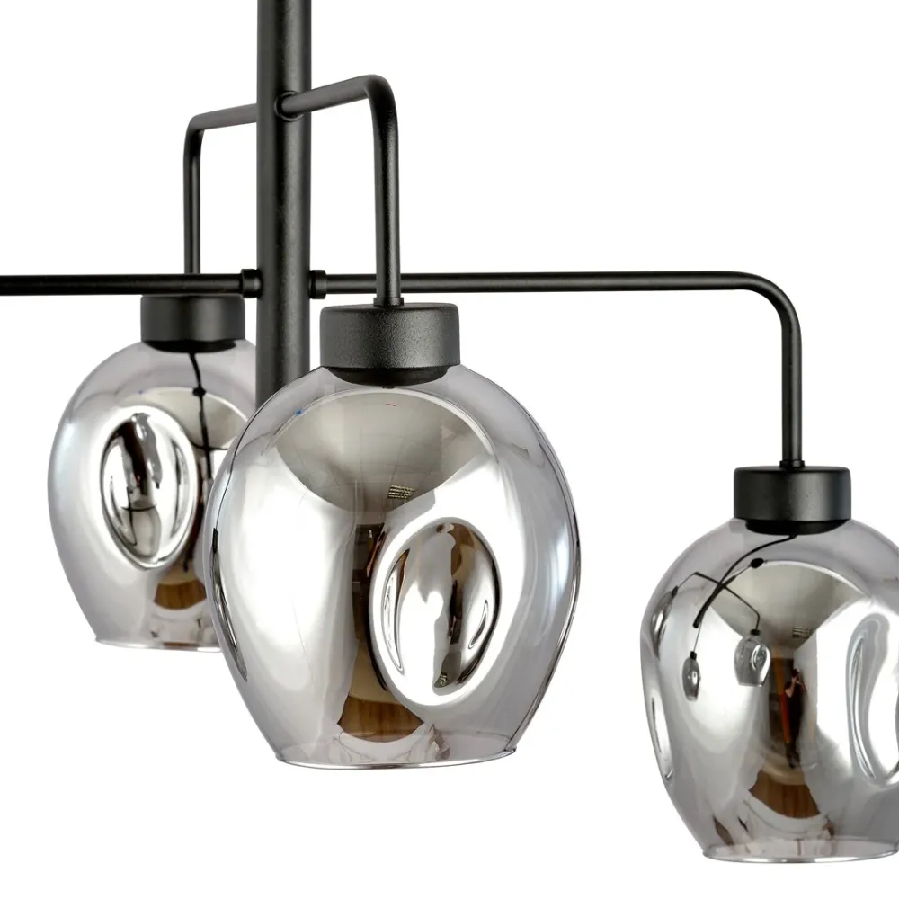 Suspension LUKKA 4L, D14 noir, E27 Emibig