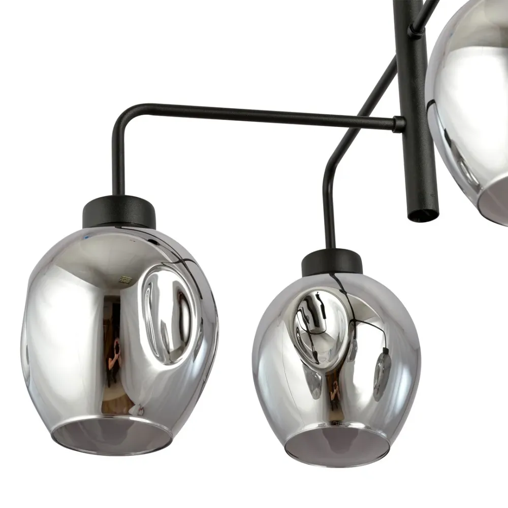Suspension LUKKA 4L, D14 noir, E27 Emibig