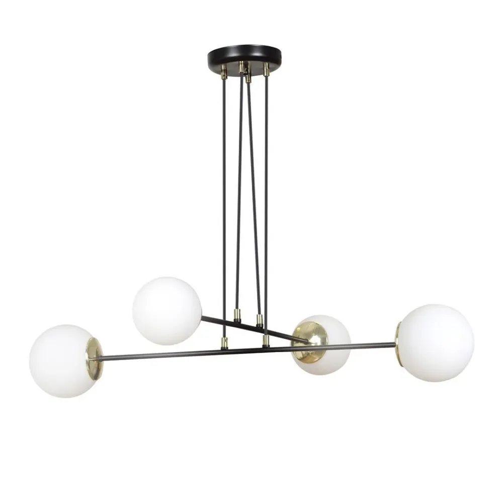 Suspension OGNIS 4L, D15 noir, E27 Emibig