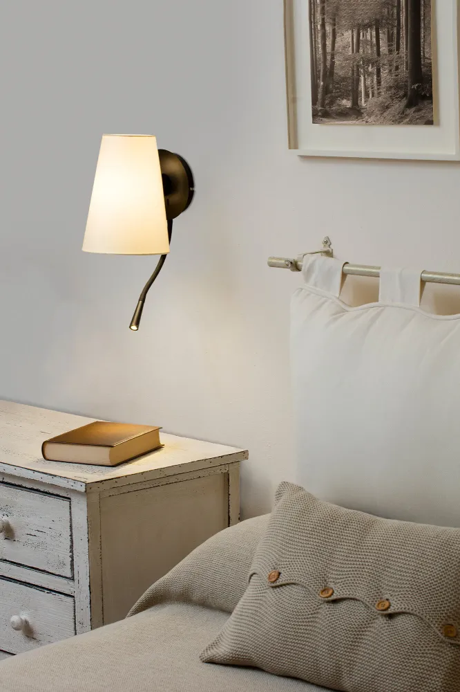 Faro LUPE Wall lamp black/beige reader 20032-88