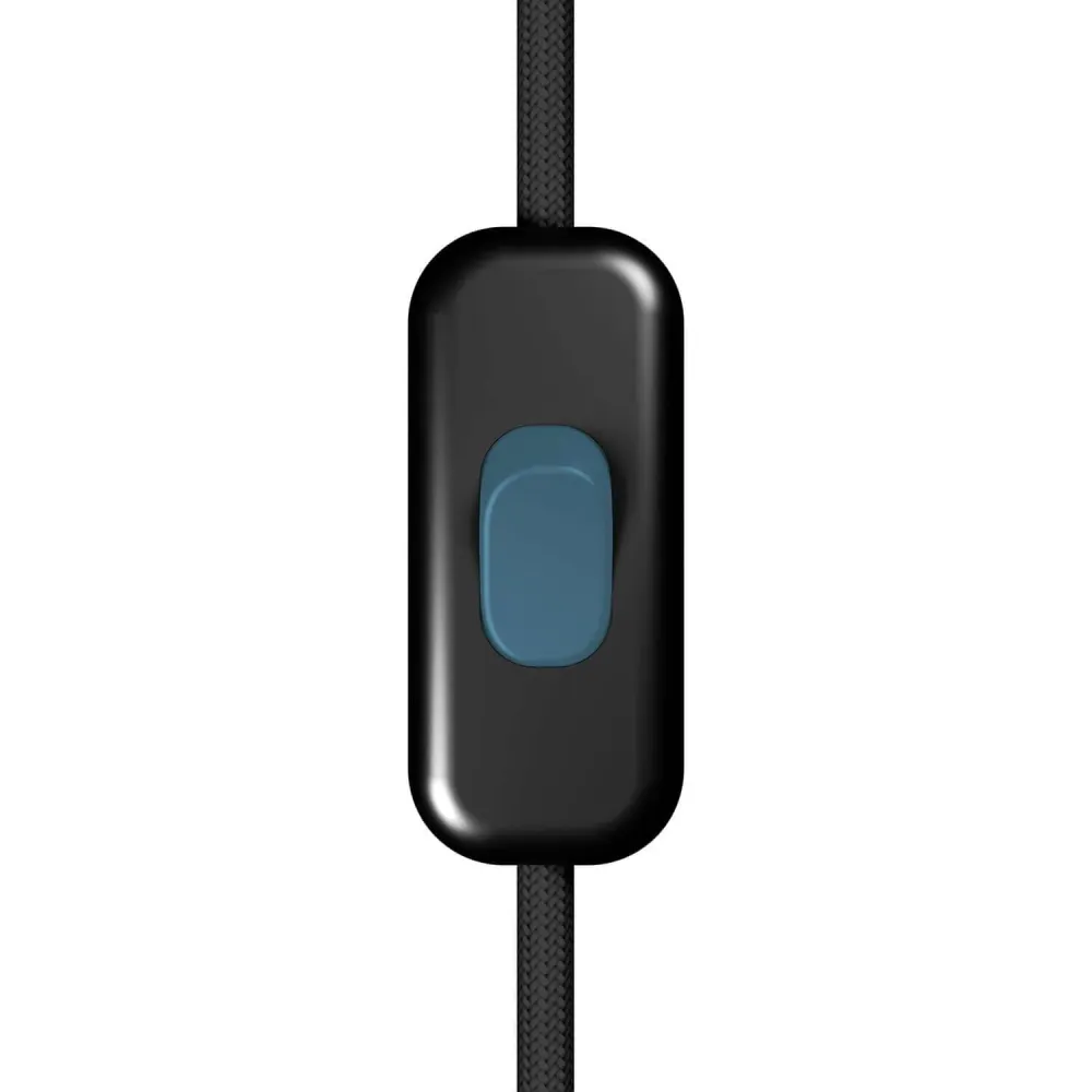 Interrupteur unipolaire coupe-fil Creative Switch Noir et bouton Pétrole