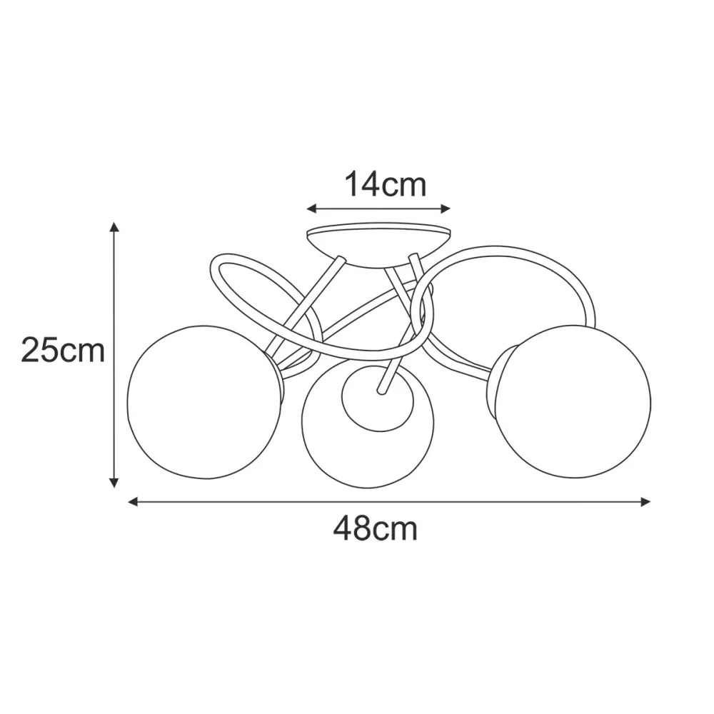 Kaja Nela 3L plafonnier E14 H 25,0cm