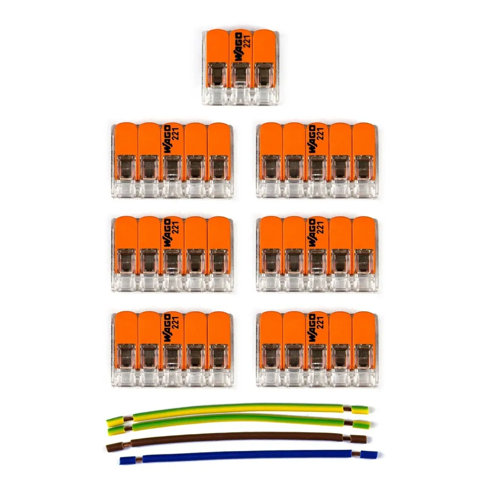 Kit de connexion WAGO compatible avec câble 3x pour pavillon à 6 trous