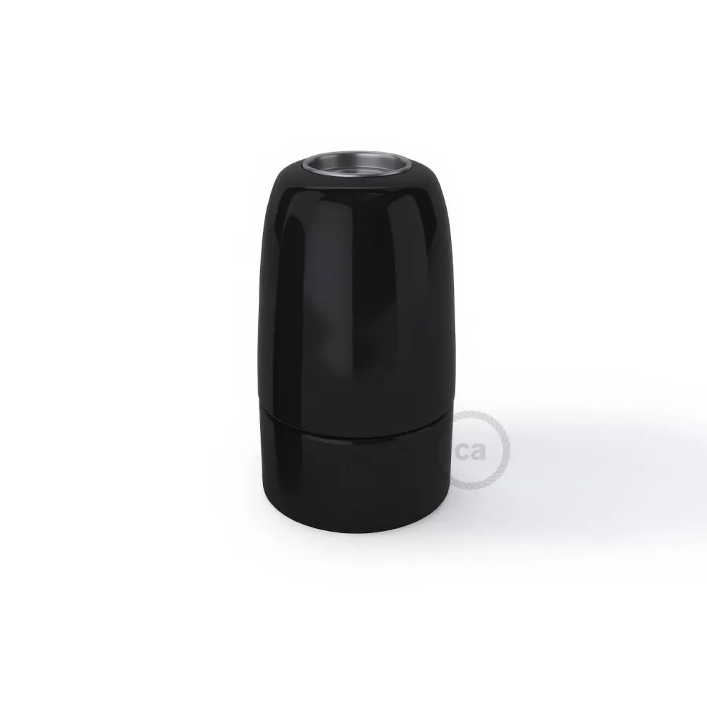Kit douille E14 en porcelaine - Noir