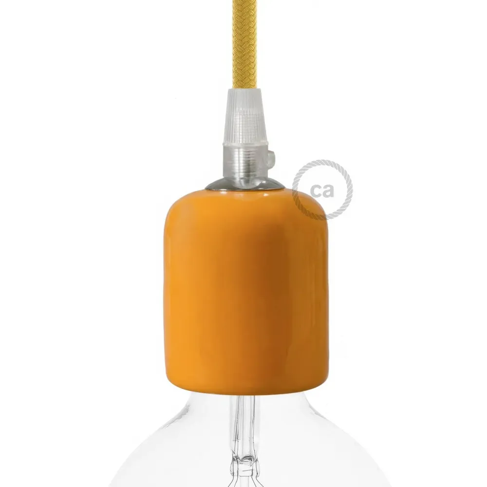 Kit douille E26 en céramique artisanale - Mandarine