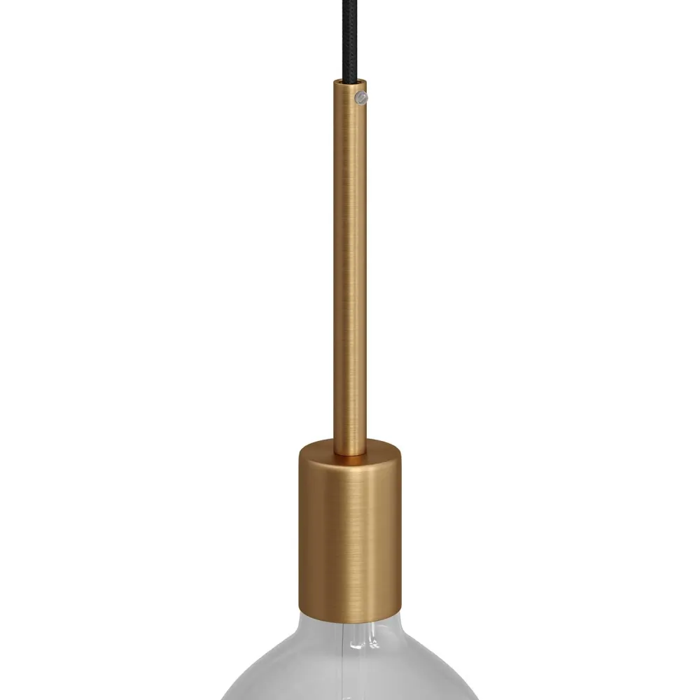 Kit douille E27 cylindrique en métal avec serre-câble de 15 cm - Bronze satiné