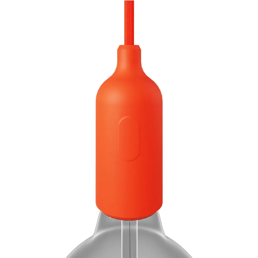 Kit douille E27 en silicone avec interrupteur et serre-câble dissimulés - Orange
