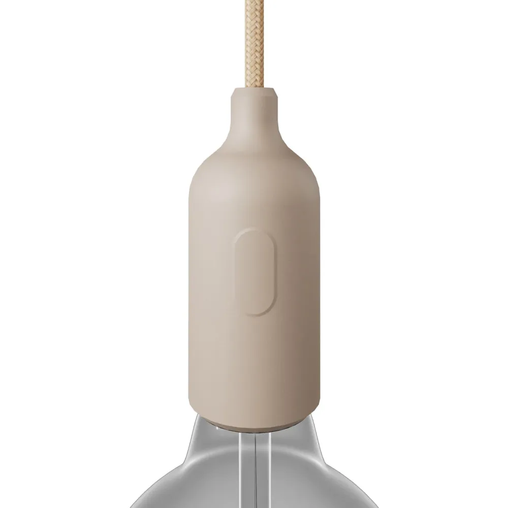 Kit douille E27 en silicone avec interrupteur et serre-câble cachés - Desert Brown