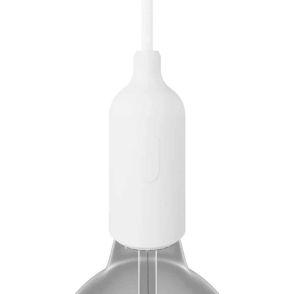 Kit douille silicone E26 avec interrupteur et serre-câbles cachés - Blanc