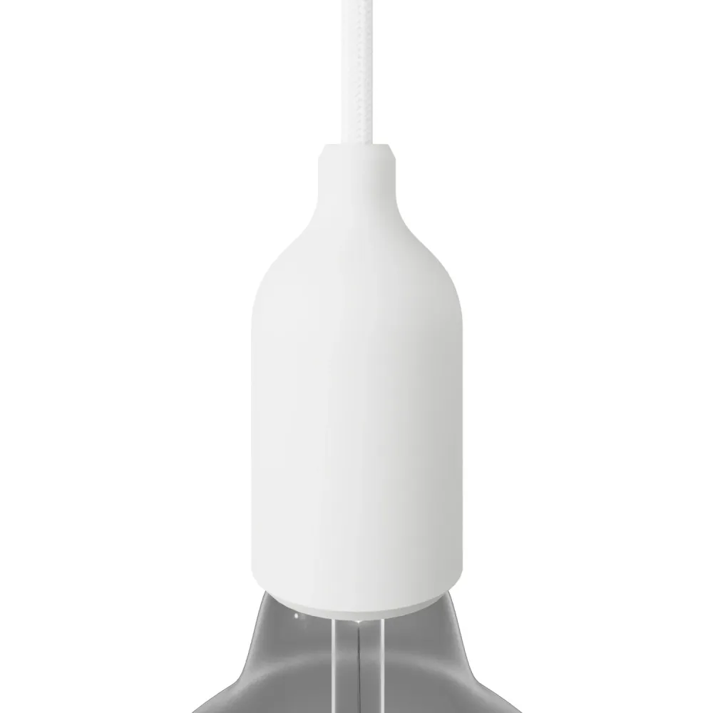 Kit douille silicone E26 avec serre-câble caché - Blanc