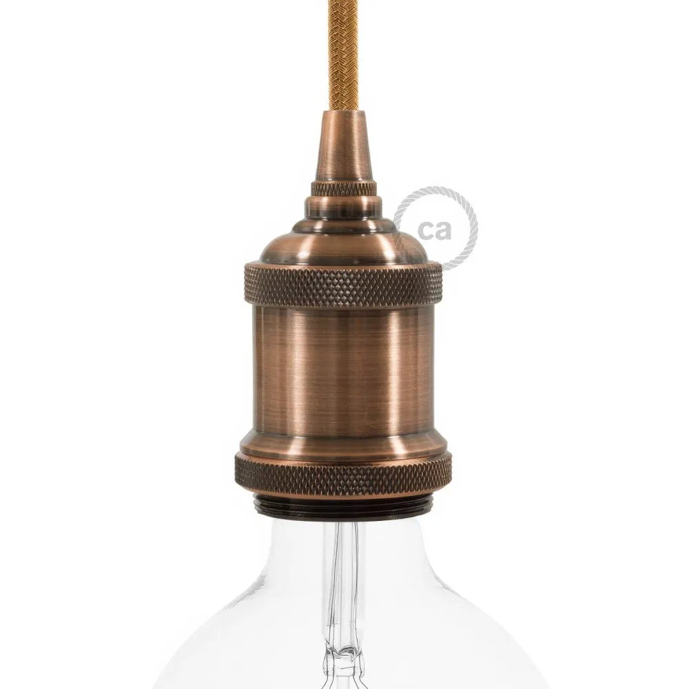 Kit douille vintage à simple collet E26 - Cuivre