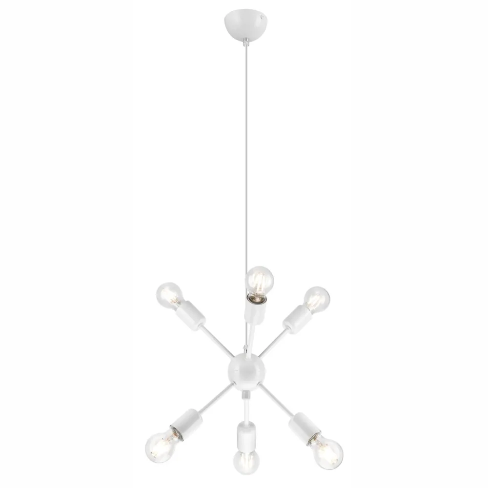 Suspension Lamkur Ruby en acier blanc E27 H 100 cm White