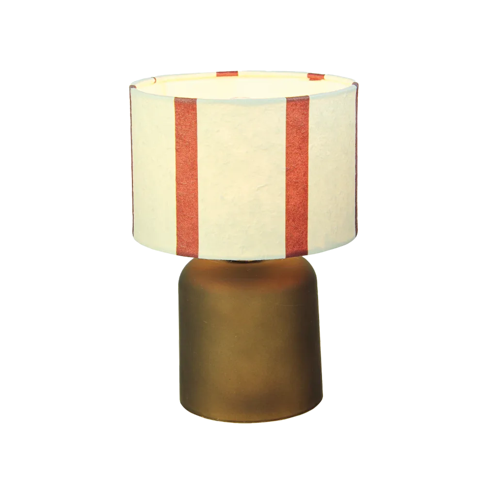Lampe abat-jour rayé marron LED