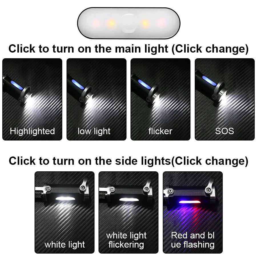 2x Lampe LED Porte-Clés USB – 7 Modes & Rechargeable